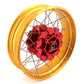 VMX-Racing 21/18 Tubeless Rims Fit Honda Africa Twin CRF1000L 2016-2020 Red Hub & Gold Rim