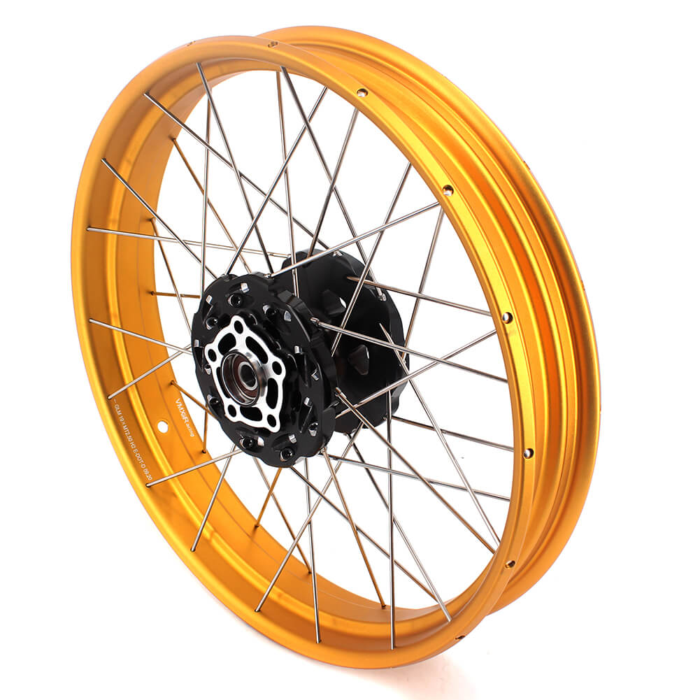 VMX 2.5*19 & 4.25*17 Tubeless Wheels Set Fit For Honda CB500X 2019-2021 Black Hub Gold Rim
