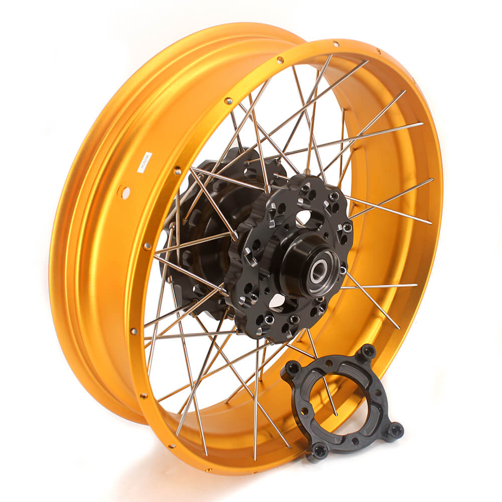 VMX 2.5*19 & 4.25*17 Tubeless Wheels Set Fit For Honda CB500X 2019-2021 Black Hub Gold Rim
