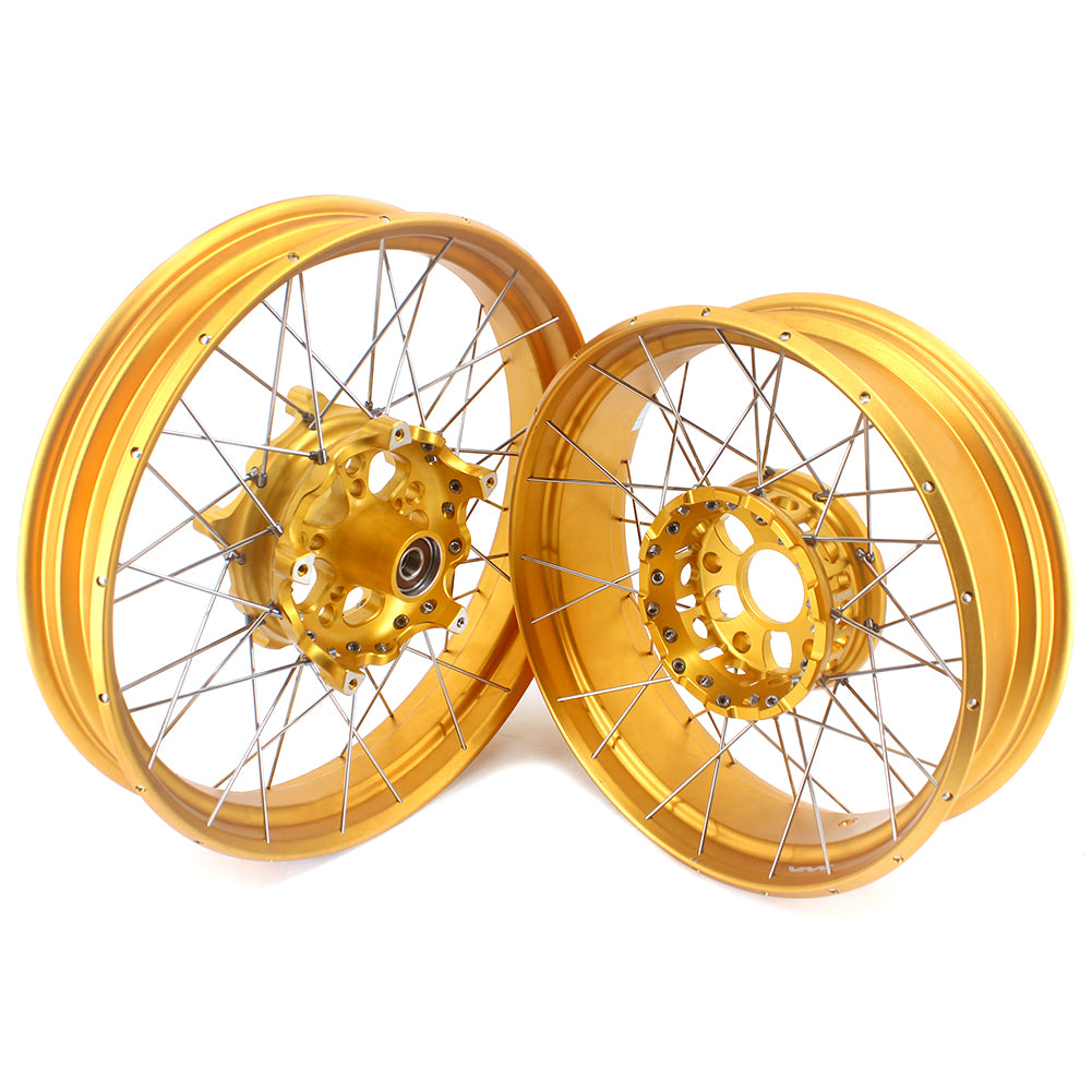 VMX 19inch & 17inch Tubeless Spoked Wheels For BMW R1200GS 2013-2020 Gold Hub & Rim