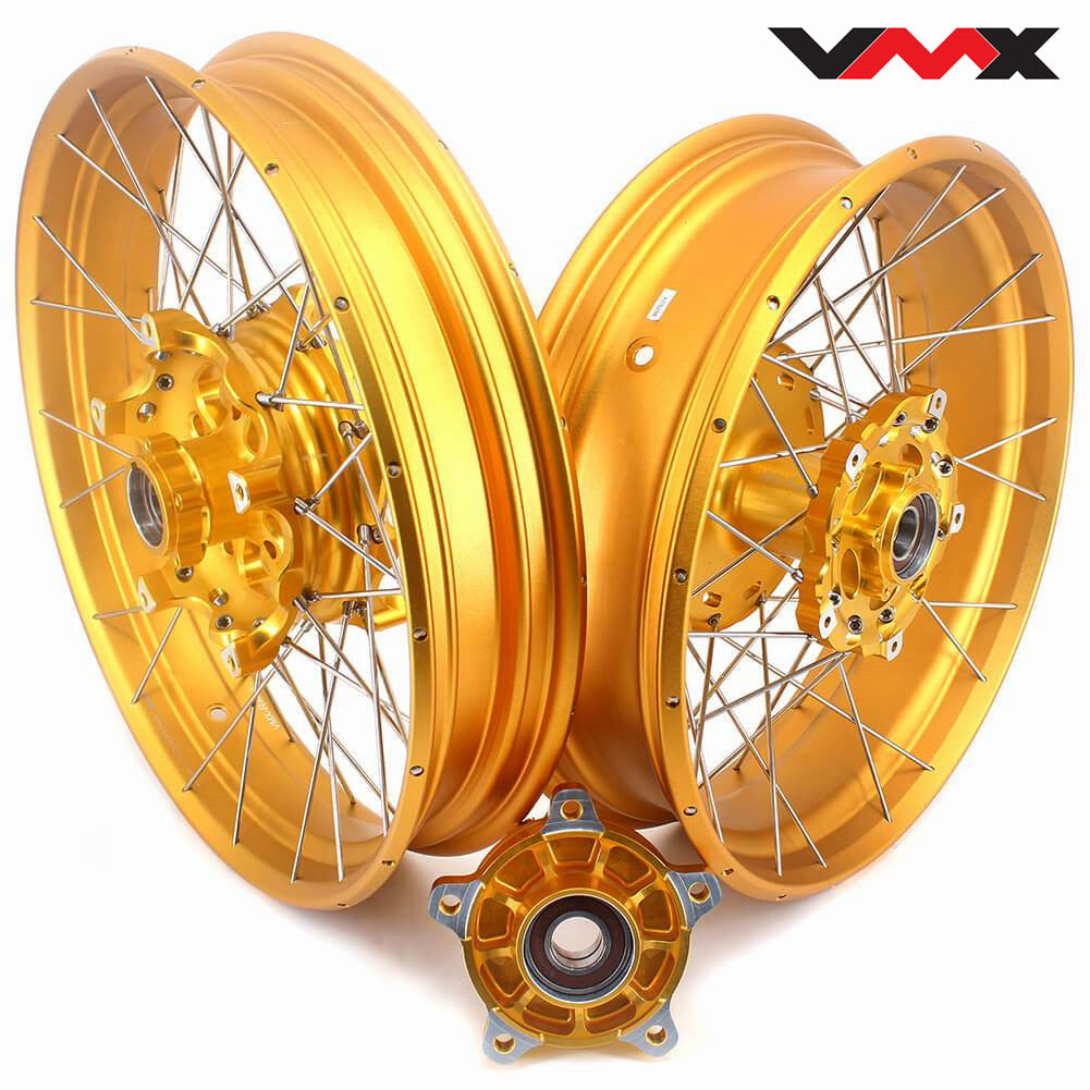 VMX 19 17 Inch CUSH Drive For BMW F750GS 2019-2023 Tubeless Alloy Spoke Wheels Gold Hub