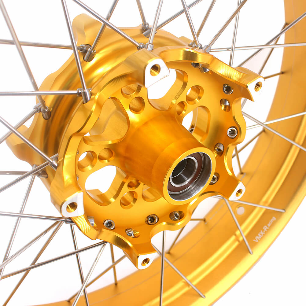 VMX 19 17 Inch CUSH Drive For BMW F750GS 2019-2023 Tubeless Alloy Spoke Wheels Gold Hub