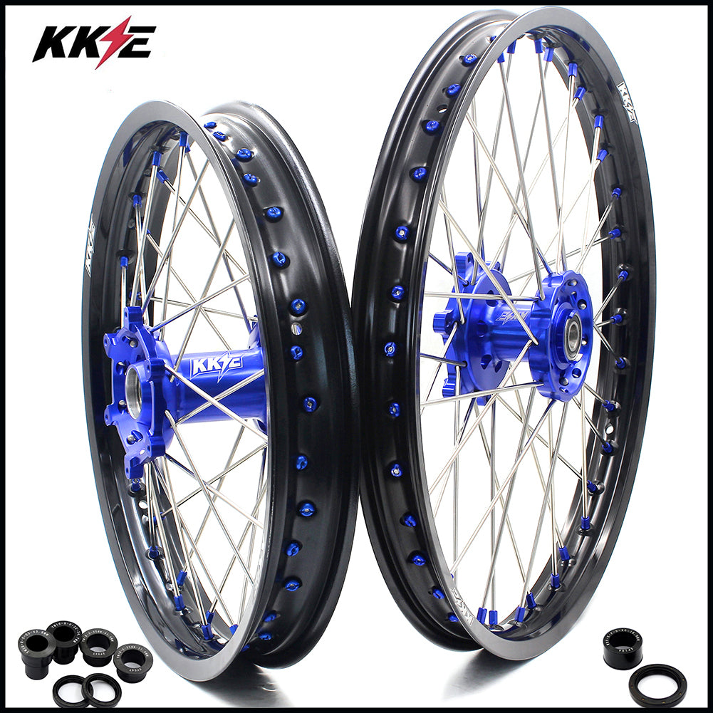 KKE 21 18 Rims for Yamaha WR250F 2001-2016 WR450F 2003-2015 Blue Nipple 250mm/245mm