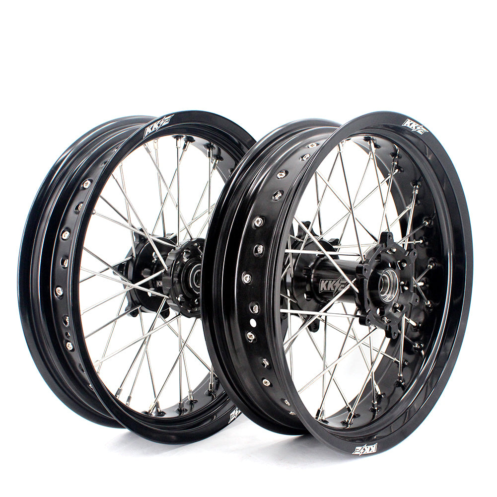 KKE 3.5 & 5.0 17 Inch Wheels for Yamaha WR250F 2001 WR450F 2003-2018 Black