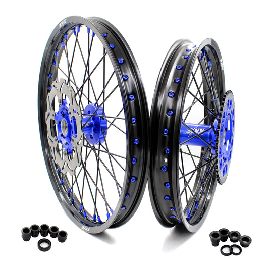 KKE 21"/19" Mx Dirtibke Wheels For YAMAHA YZ125 YZ250 1999-2016 YZ250F YZ450F 2003-2015 Black Spokes With Disc