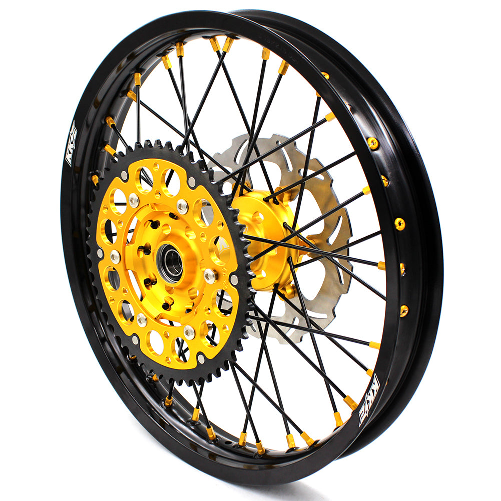 KKE 21" & 19" Mx Diretibke Wheels For YAMAHA YZ125/250 1999-2016 YZ250F/450F 2003-2015 Black Spokes With Disc