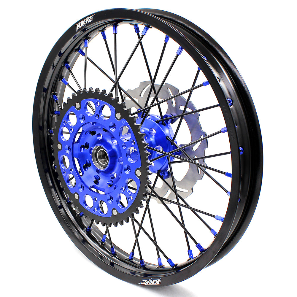 KKE 21"/19" Mx Dirtibke Wheels For YAMAHA YZ125 YZ250 1999-2016 YZ250F YZ450F 2003-2015 Black Spokes With Disc