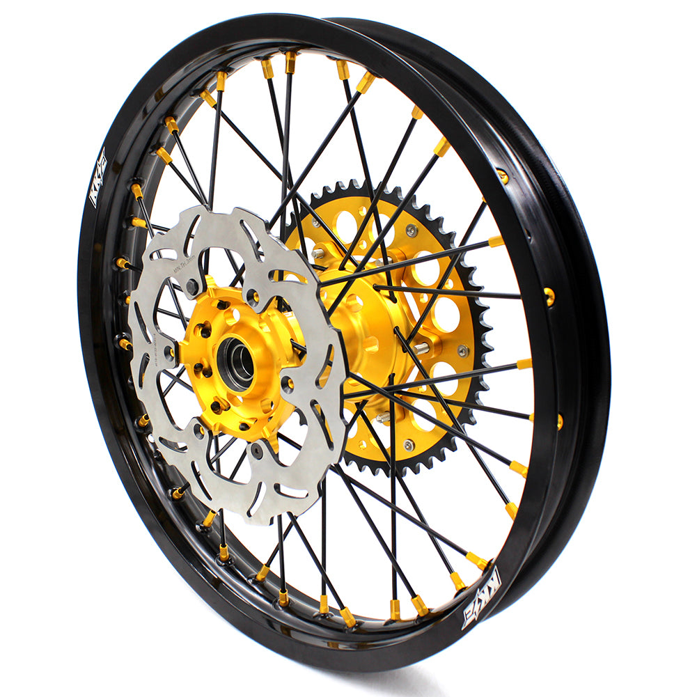 KKE 21"&19" Mx Diretibke Wheels For YAMAHA YZ125/250 1999-2016 YZ250F/450F 2003-2015 Black Spokes With Disc
