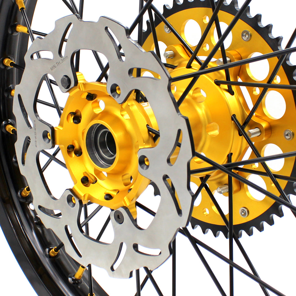 KKE 21"&19" Mx Diretibke Wheels For YAMAHA YZ125/250 1999-2016 YZ250F/450F 2003-2015 Black Spokes With Disc