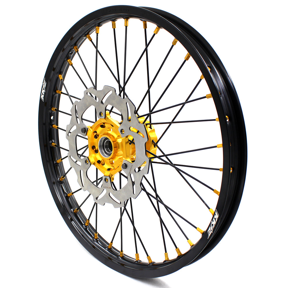 KKE 21" & 19" Mx Diretibke Wheels For YAMAHA YZ125/250 1999-2016 YZ250F/450F 2003-2015 Black Spokes With Disc