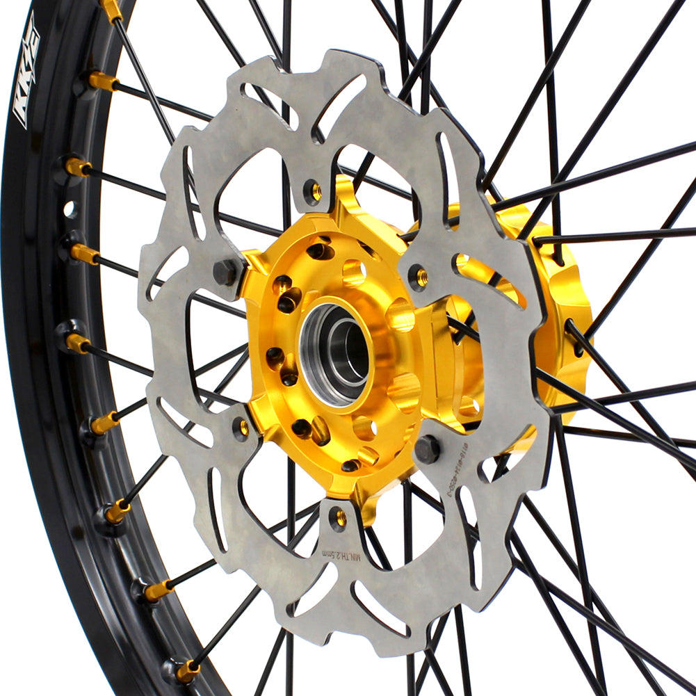 KKE 21"&19" Mx Diretibke Wheels For YAMAHA YZ125/250 1999-2016 YZ250F/450F 2003-2015 Black Spokes With Disc