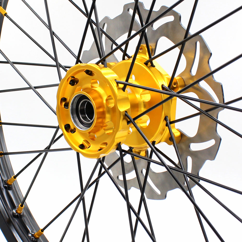 KKE 21"&19" Mx Diretibke Wheels For YAMAHA YZ125/250 1999-2016 YZ250F/450F 2003-2015 Black Spokes With Disc
