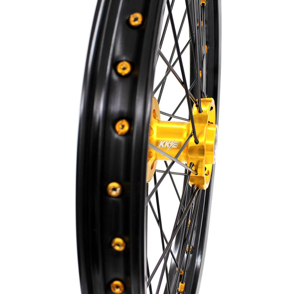 KKE 21"&19" Mx Diretibke Wheels For YAMAHA YZ125/250 1999-2016 YZ250F/450F 2003-2015 Black Spokes With Disc