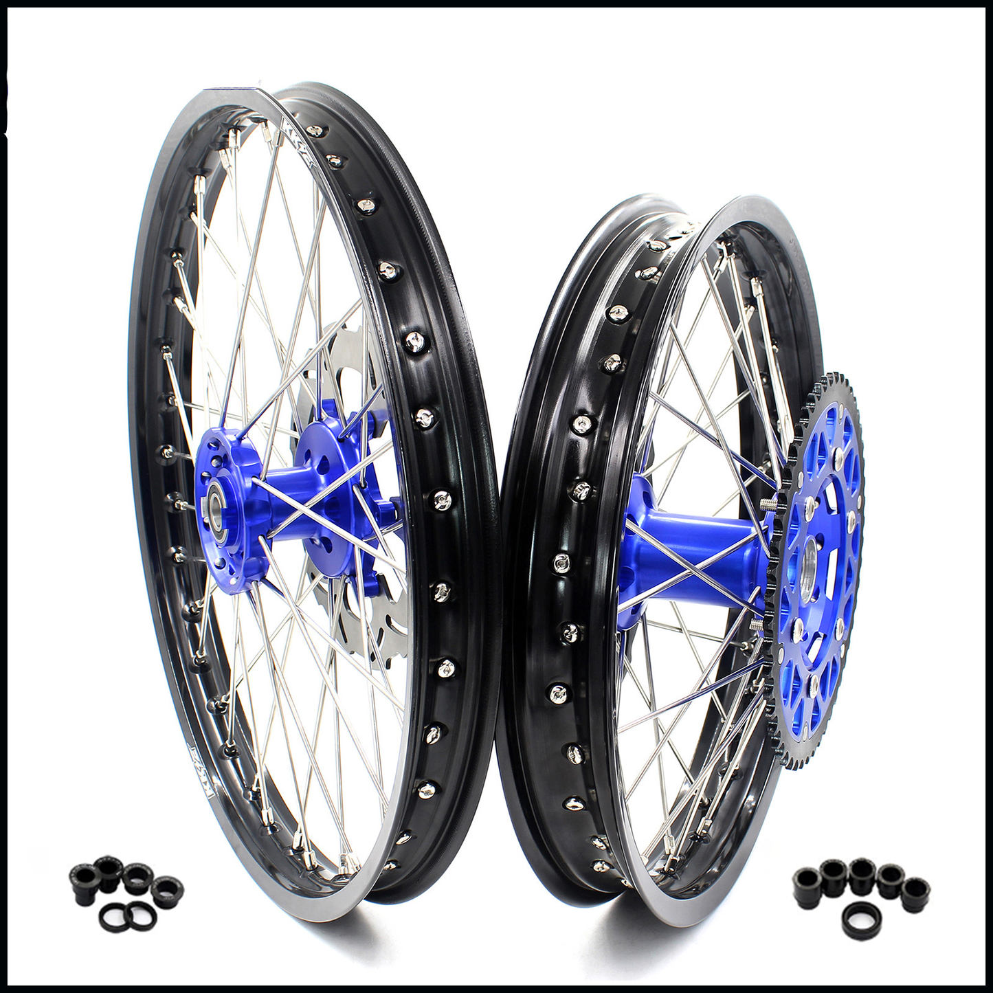 KKE 21"/18" Enduro Dirtibke Wheels For YAMAHA YZ125 YZ250 1999-2016 YZ250F YZ450F 2003-2015 Blue&Black With Disc