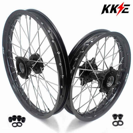 KKE Factory Size Small Kid's Wheels 17" 14" GLM Rims For KTM SX 85 2021-2024 Black Hub