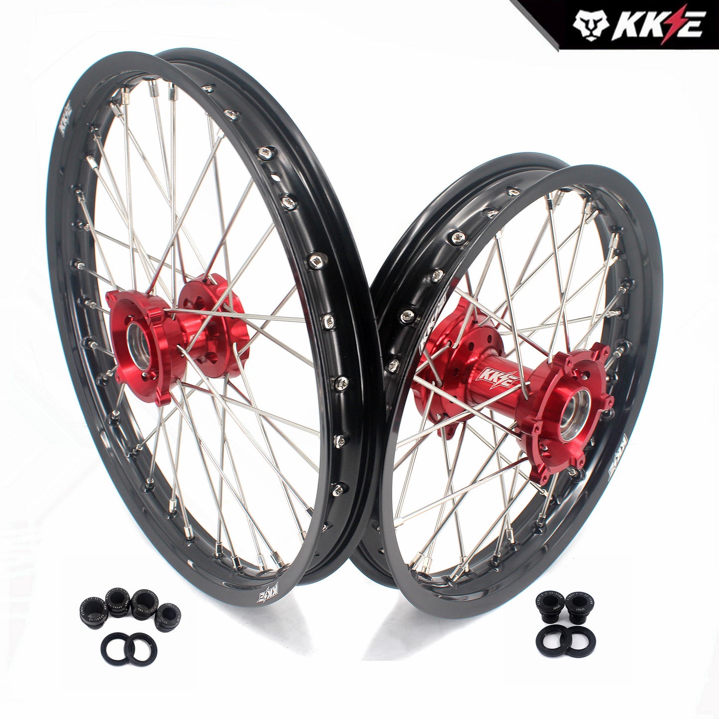 KKE 17"*1.4/14"*1.6 Small Kid's Wheels For KTM SX 85 GAS GAS MC85 2021-2023 Red Hub